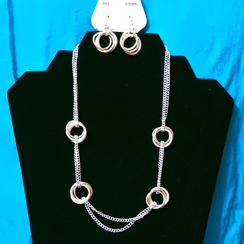 Hope Collection Silver and gold tone necklace set